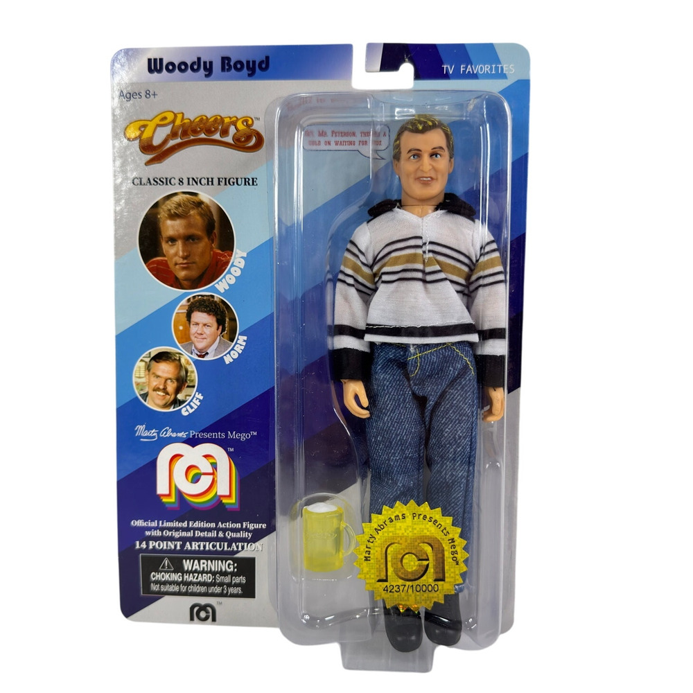 5 for $25| Mego Cheers Woody Boyd 8'' Limited Edition Action Figure off the card